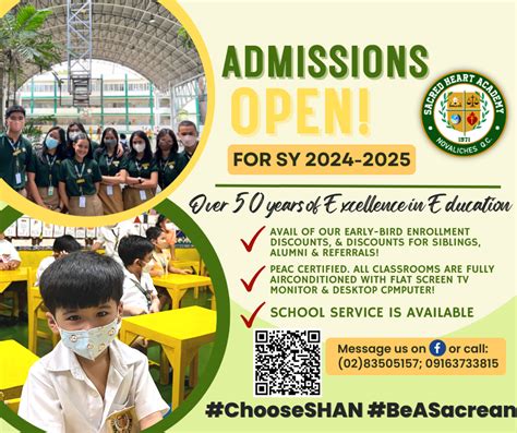 Sacred Heart Academy of Novaliches – Enrollment .